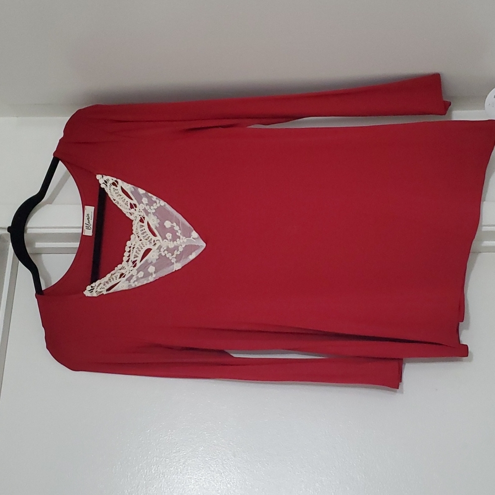 New Blumin  Crochet/Lace neck Top, Size M